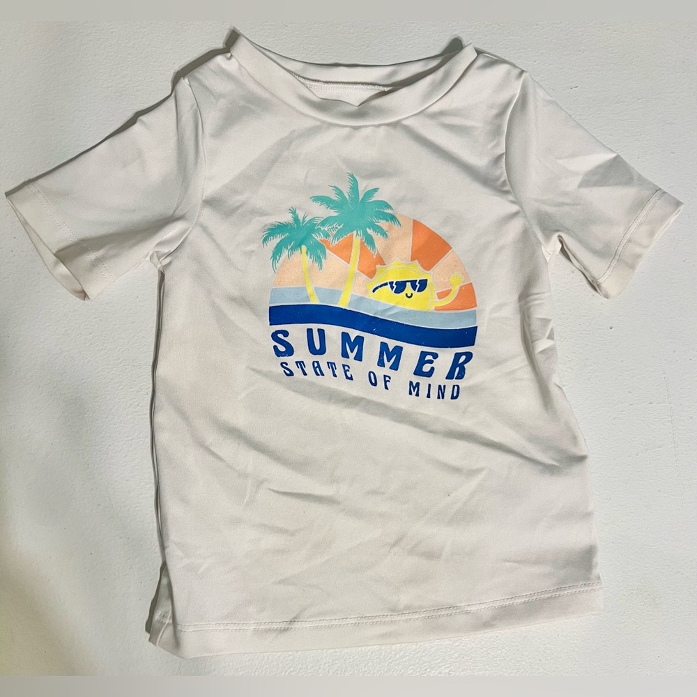 Toddler/Baby Boy’s Cat & Jack Short Sleeve Rashguard Swimsuit Top sz 12 months